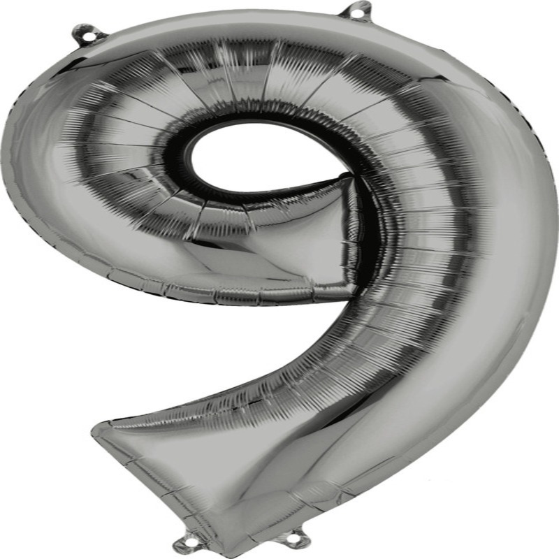 NUMERO 9 DE 34" COLOR PLATA