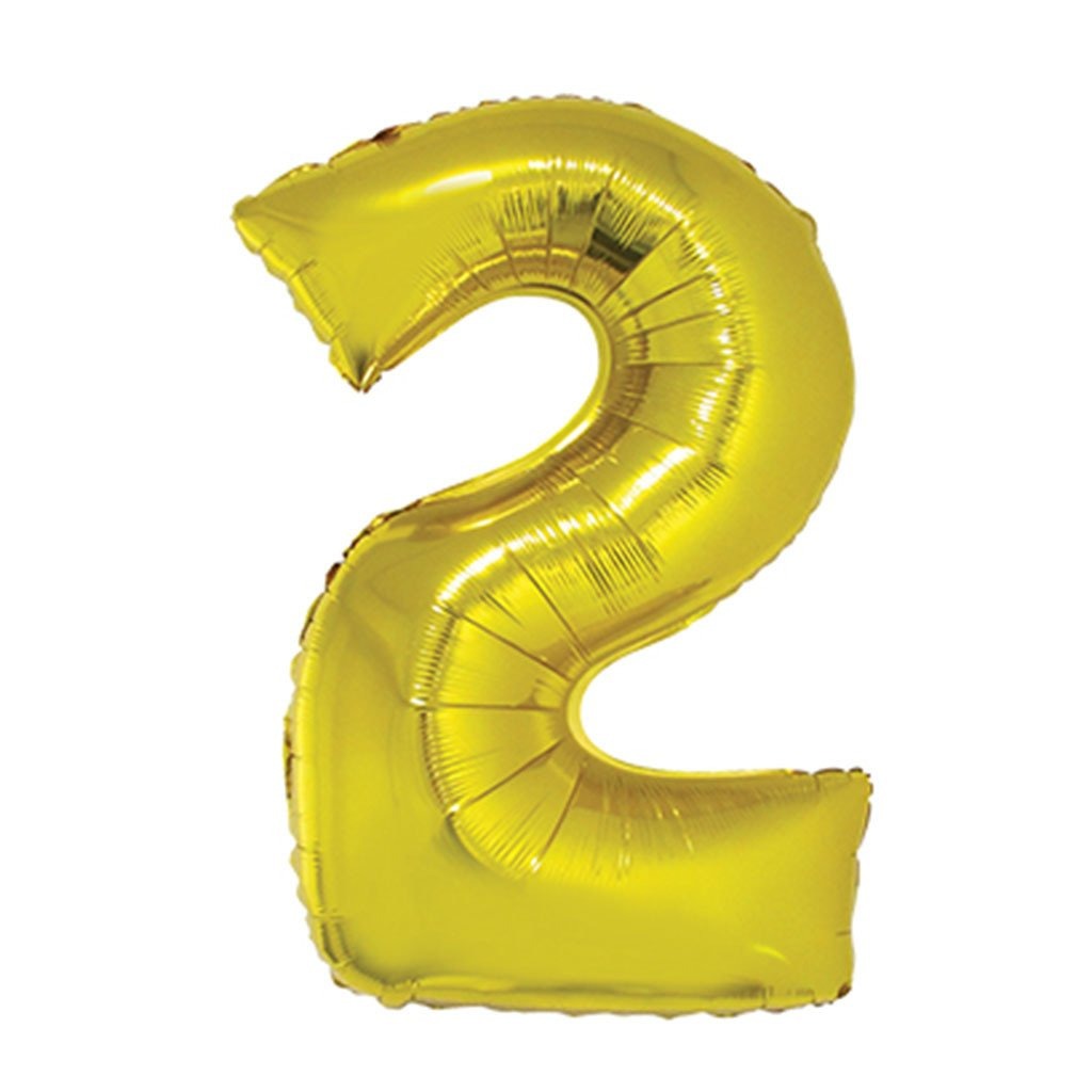 NUMERO 2 DE 34" COLOR DORADO