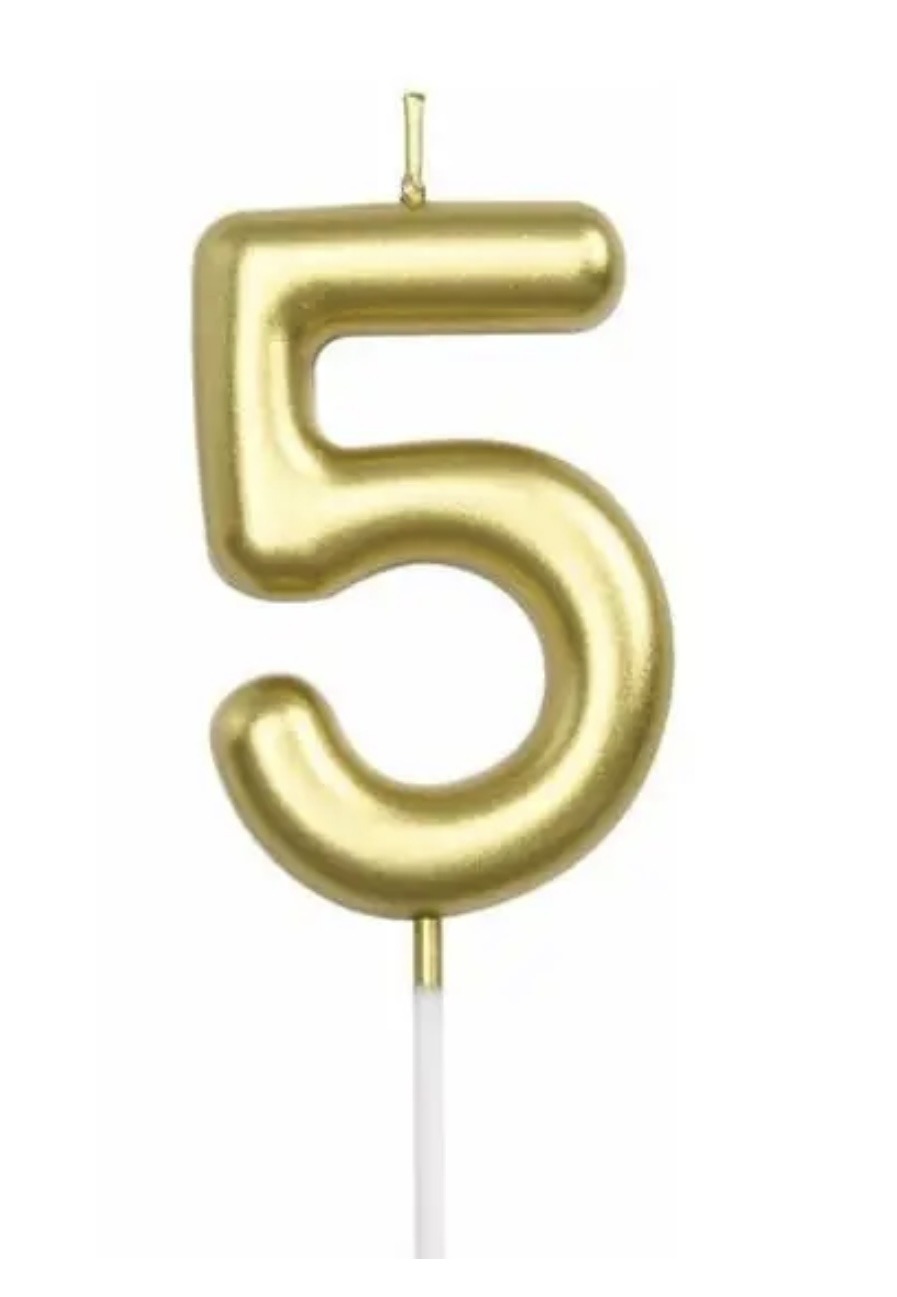 VELA DE NUMERO DORADA 5 170421
