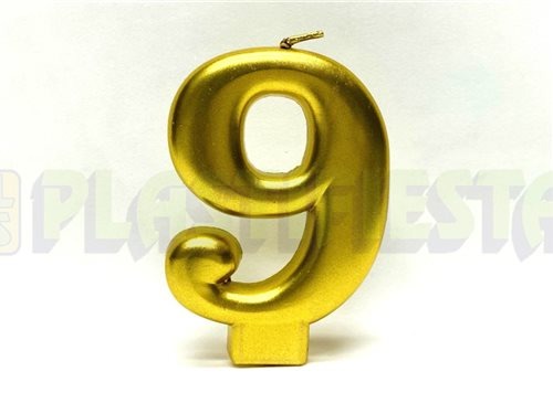 VELA DE NUMERO DORADA 9 170425