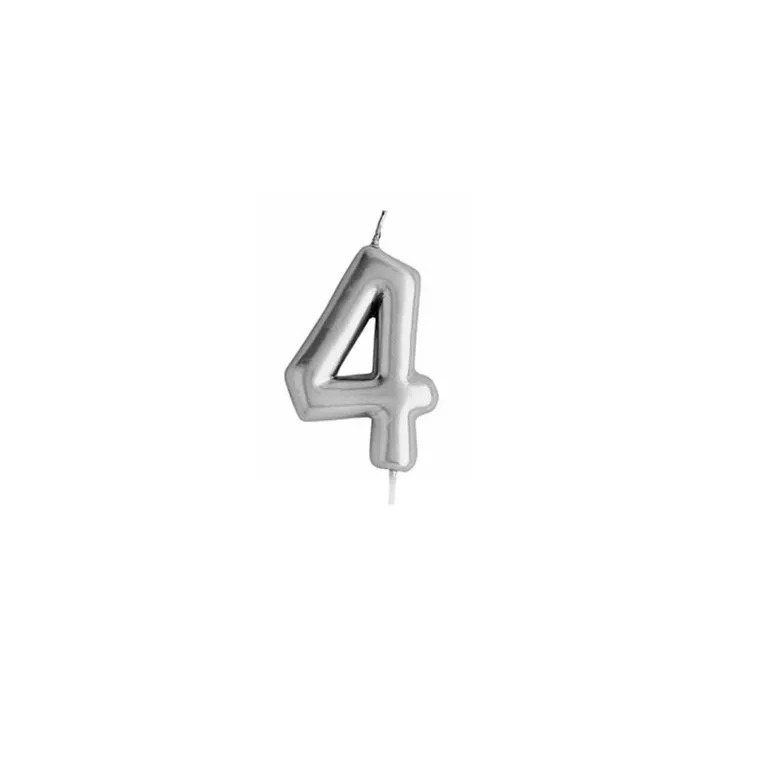 VELA DE NUMERO PLATEADA 4 170580