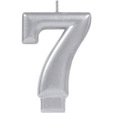 VELA DE NUMERO PLATEADA 7 170583
