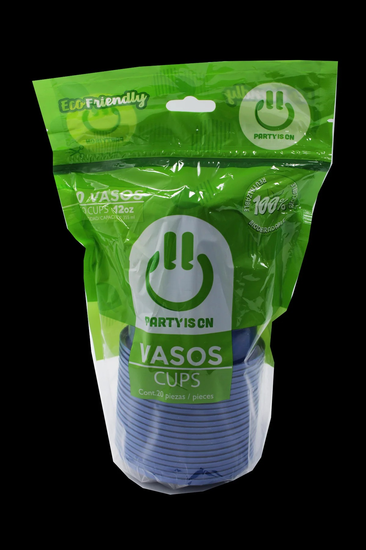 VASO 12 C/20 PZAS AZUL REY