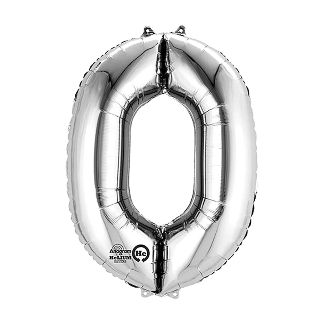 NUMERO 0 DE 34" COLOR PLATA