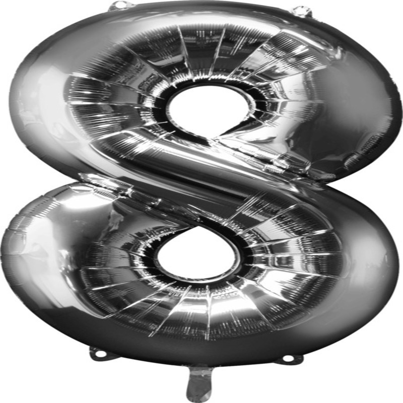 NUMERO 8 DE 34" COLOR PLATA
