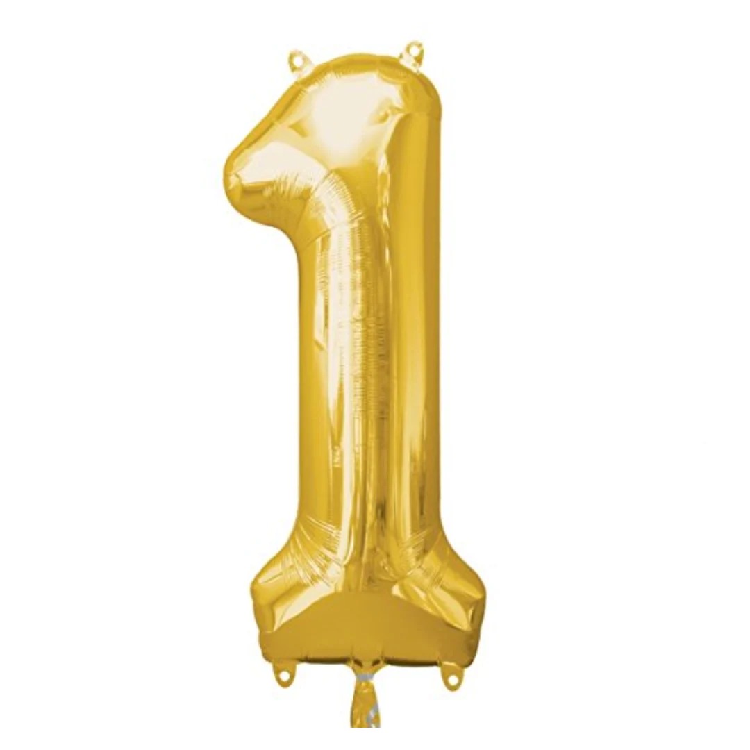 NUMERO 1 DE 34" COLOR DORADO