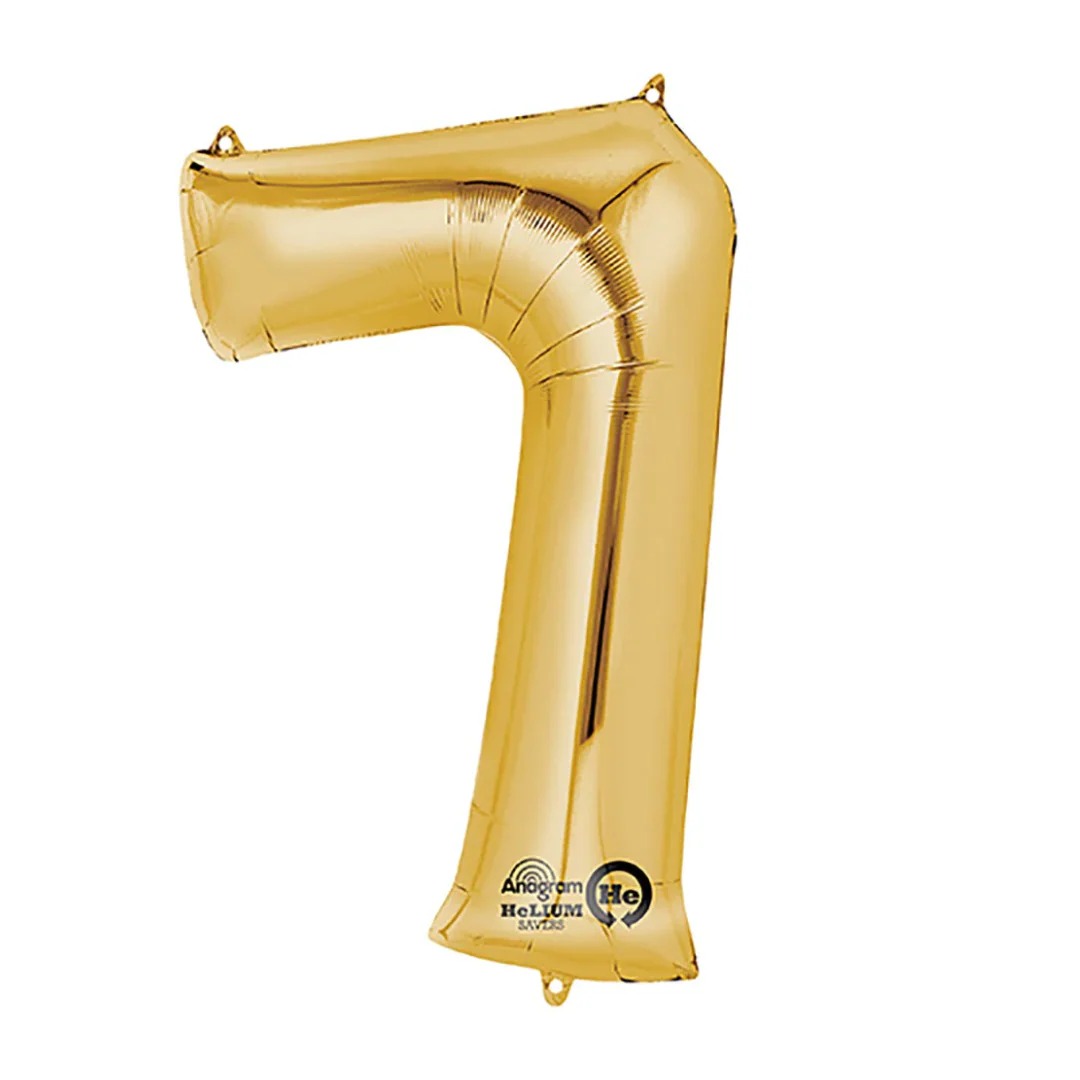 NUMERO 7 DE 34" COLOR DORADO
