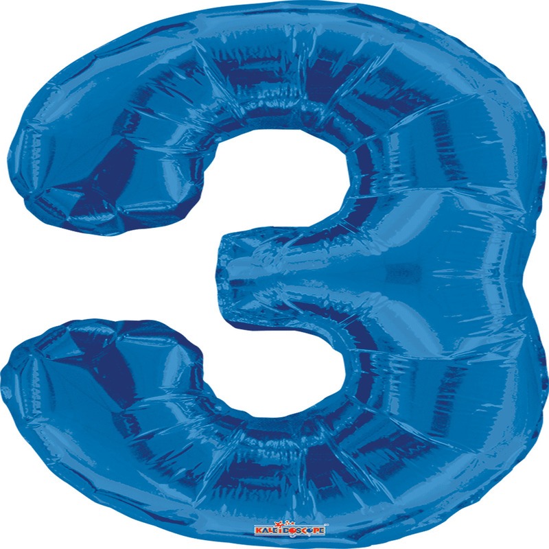NUMERO 3 DE 34" COLOR AZUL