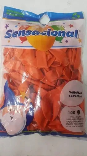 GLOBO 9 C/50PZ NARANJA SENSACIONAL 73728