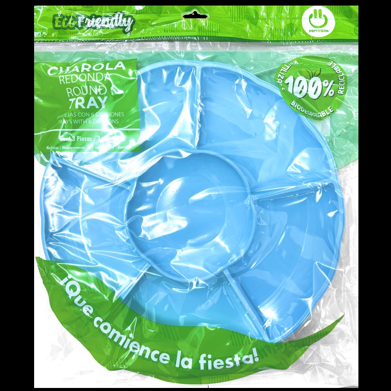 CHAROLA REDONDA AZUL CIELO PARTY IS ON