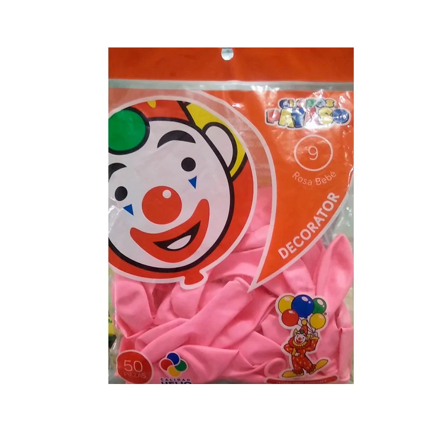 GLOBO 9 DEC C/50 ROSA BEBE