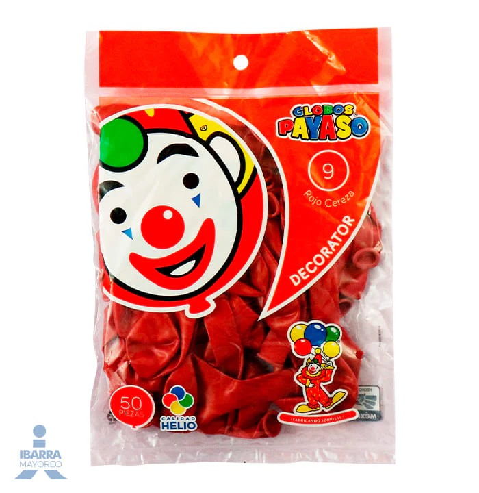 GLOBO 9 DEC C/50 ROJO CEREZA