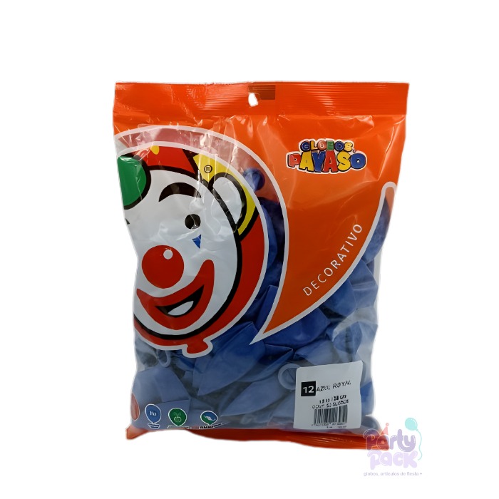 GLOBO PAYASO DECOR AZUL PROFUNDO 12 C/50 PZS
