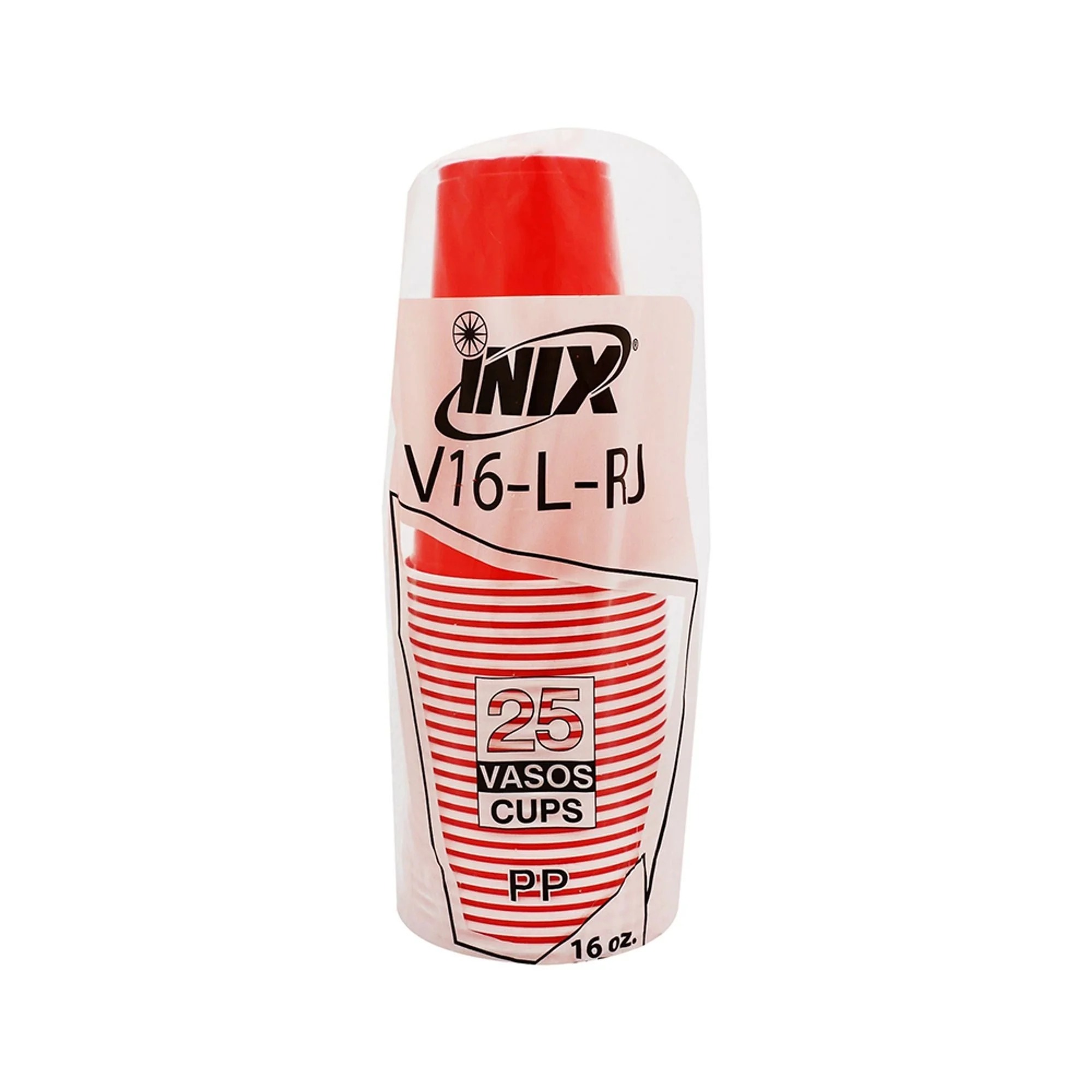 VASO NO. 16  ROJO INIX C/25 PZAS