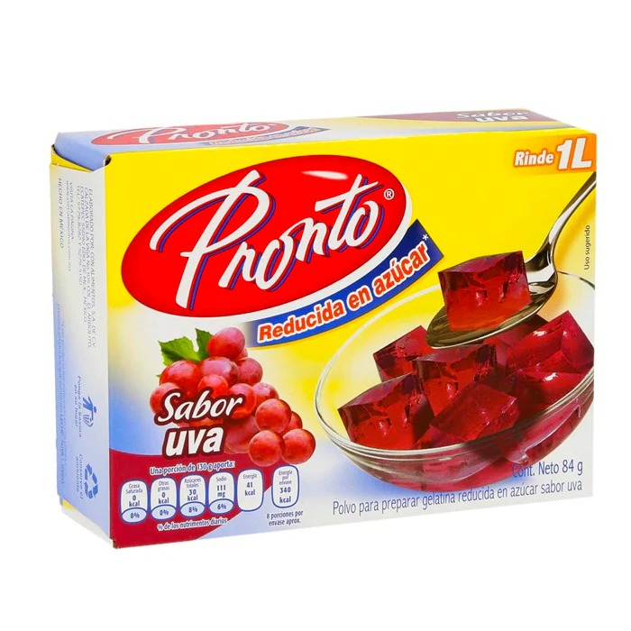 GELATINA PRONTO AGUA UVA 84GR