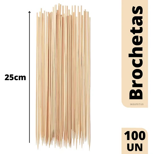 PALO BROCHETA 25CM PZ (100)PAL0131