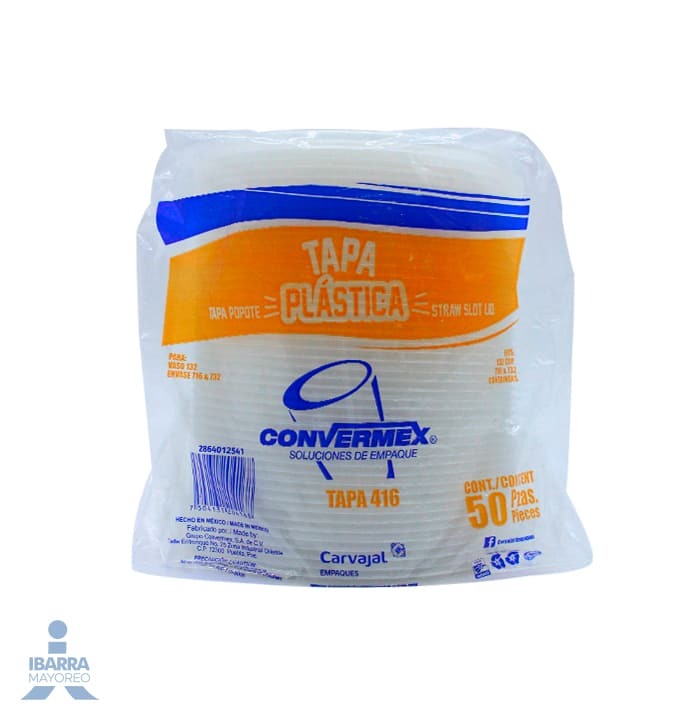 TAPA PLASTICA 416 POP CONVERMEX 50 PZAS
