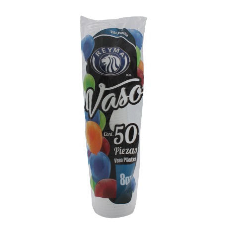 VASO PLASTICO 8 REYMA 50 PZAS