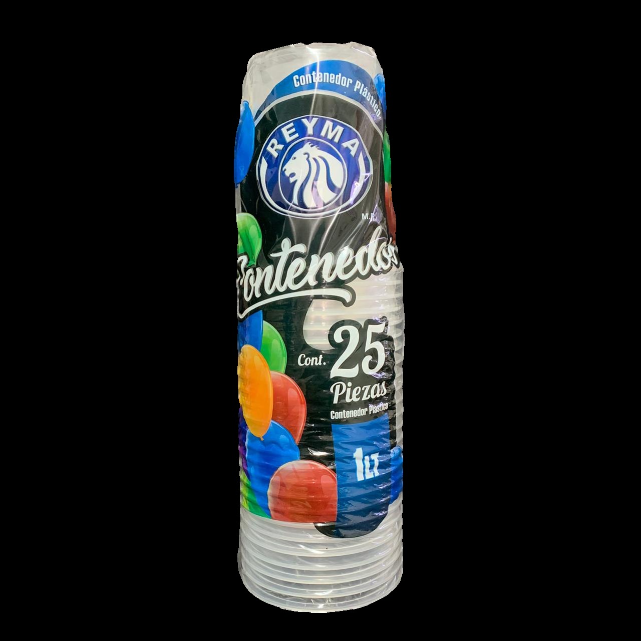 ENVASE DE 1 LITRO PLASTICO REYMA  25 PZAS