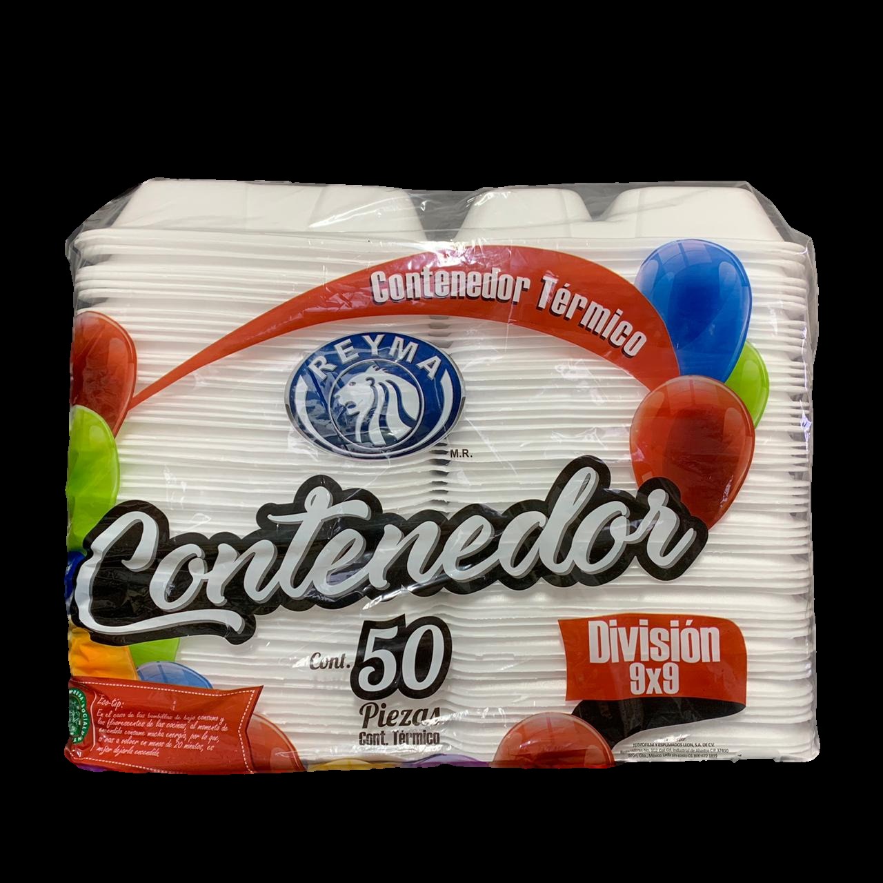 CONTENEDOR TERMICO  9X9 LISO  50 PZAS