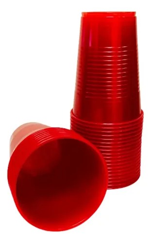 VASO NO. 14  ROJO PAYAFIESTAS C/25 PZAS