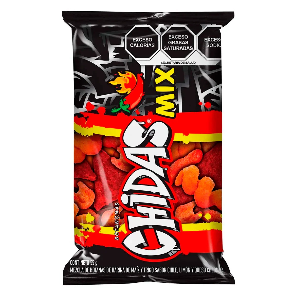 BOTANONAS CHIDAS MIX HOT CHILI TUBO 55 GRS
