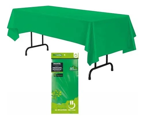 MANTEL RECTANGULAR VERDE BANDERA PARTY IS ON