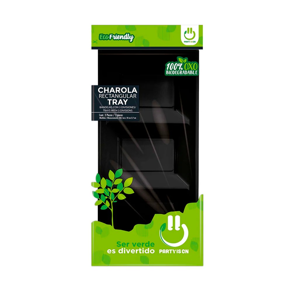 CHAROLA PARTY IS ON RECTANGULAR NEGRA