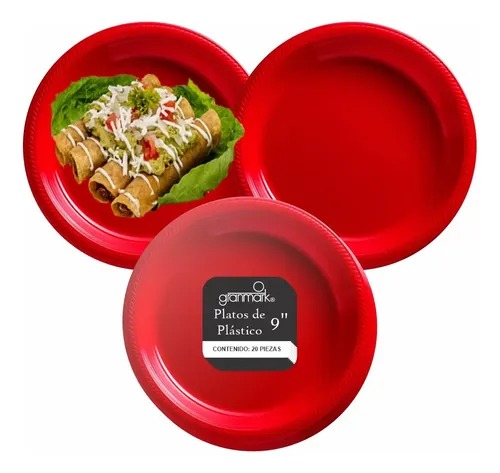 PLATO NO. 7 GRANMARK COLOR ROJO C/20 PZAS