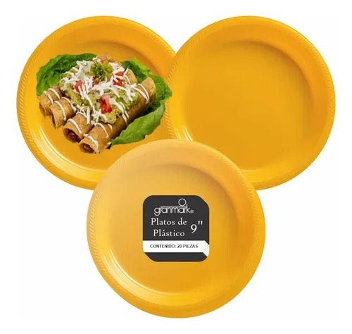 PLATO NO. 7 GRANMARK COLOR AMARILLO C/20 PZAS