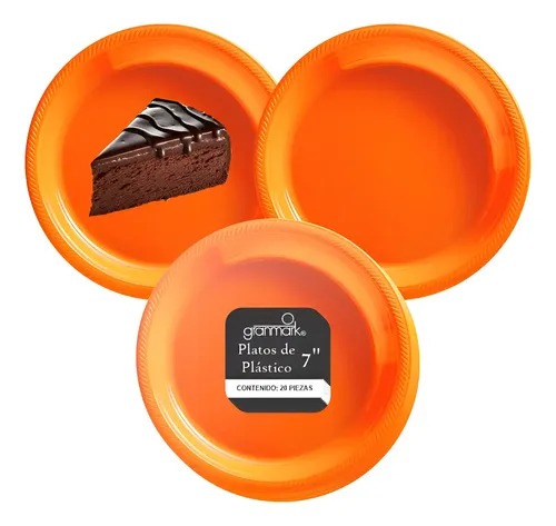 PLATO NO. 7 GRANMARK COLOR NARANJA C/20 PZAS