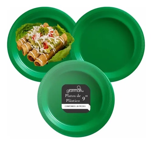 PLATO NO. 9 VERDE BANDERA GRANMARK C/20 PZAS