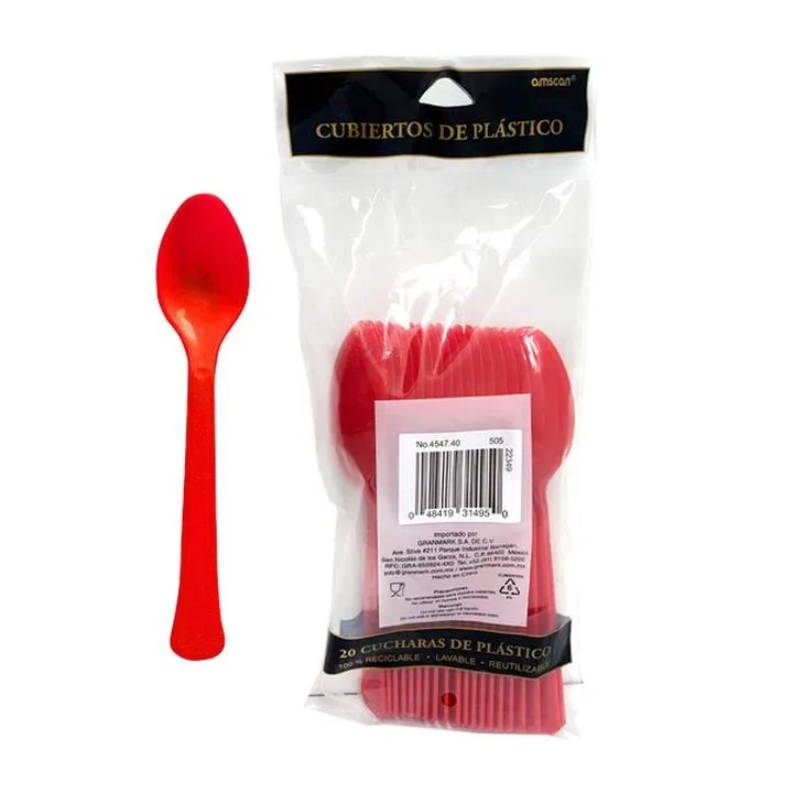 CUCHARA GRANMARK COLOR ROJO C/20 PZAS